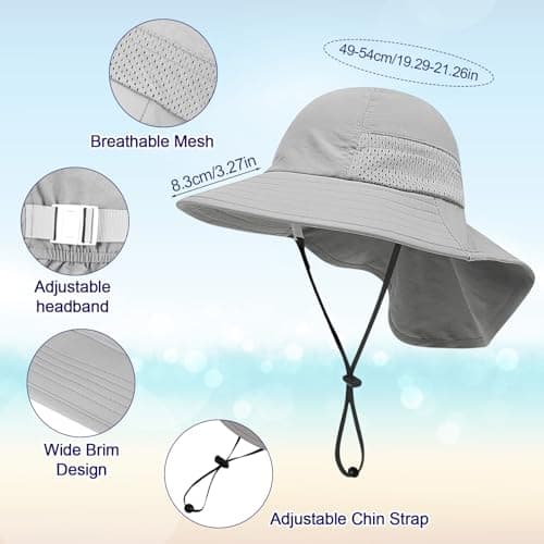 ViEinkaufen 2 Pcs Toddler Kids Sun Hat UPF 50+ Sun Protection, 2-7 Years — view 2