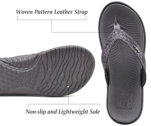 KuaiLu Flip Flops For Women Arch Support Yoga Mat Cushioned Thong Sandals — view 5