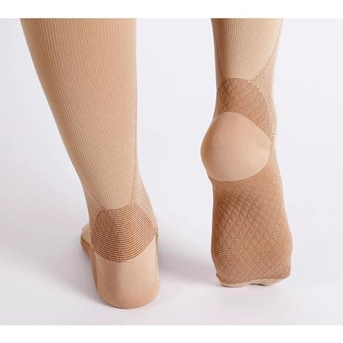 SynxBody Flight Compression Socks for Women & Men (Class 2) - These Flight Socks Help Prevent Deep Vein Thrombosis (DVT) During and After Flight (Black) (Beige, X-Large) — view 6