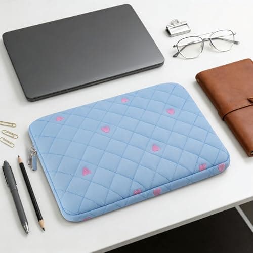 Songbala Laptop Sleeve Case 13 14 Inch Laptop Cover Protective Case Compatible with MacBook Air MacBook Pro 13 14 Inch Soft Padded Laptop Case, Blue — view 6
