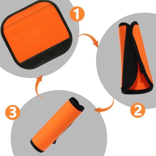 6 Pack Luggage Handle Wrap Bright Color Comfort Soft Handle Covers Suitcase Identifiers Travel Essential Luggage Identifiers for Beach Bag Backpacks Traveling — view 3