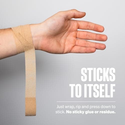 2 Rolls SPORTTAPE Cohesive Finger Tape - 2.5cm x 4.5m, Compression - Beige — view 2