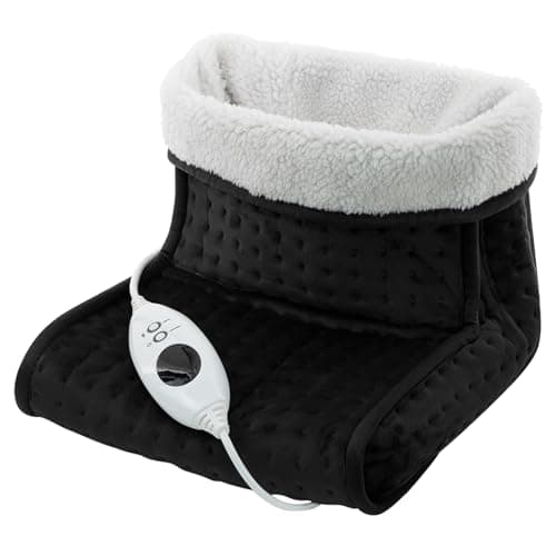 SA Products Electric Foot Warmer, Foot Warmer with 6 Heat Settings | Fast Heating Feet Warmers, Soft Foot Mat Heat Pad | Electric Heat Pad for Relaxing Therapy | Foot Warmers for Christmas (Black)