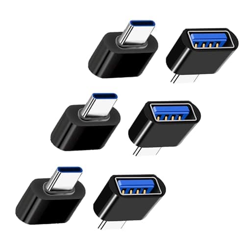 Magnet 6-Pack USB-C to USB-A 2.0 Adapters | OTG, 480 Mbps Data & Charging, Universal for USB-C Smartphones & Devices – Black