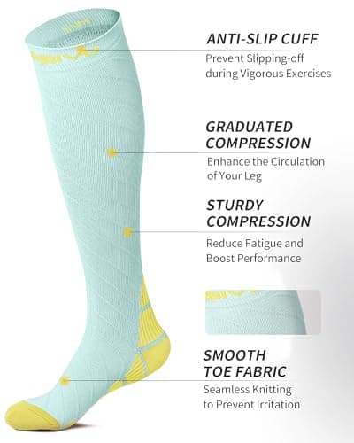 CAMBIVO Compression Socks for Women & Men 2 Pairs, Travel Flight Socks — view 2