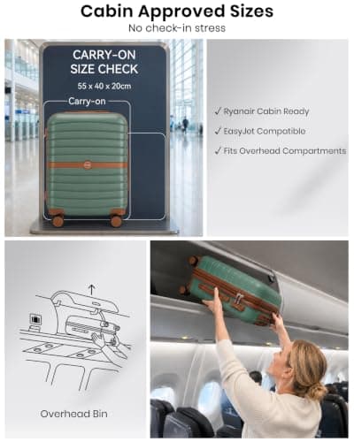 Kono Cabin Hard Shell Suitcase, Lightweight ABS+PC Carry On Hand Luggage — view 2