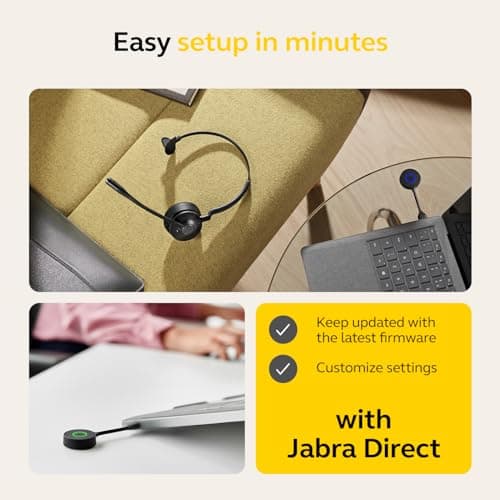 Jabra Engage 55 Mono Wireless Headset with Link 400 USB-A DECT Adapter - Noise-Cancelling Microphone, Extensive Range, Hearing Protection - MS Teams certified, works with all other platforms - Black — view 4