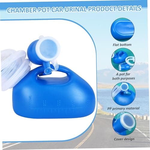 NIDONE Portable Urinal for Men, 2000ml/68oz Spill Proof Urine Bottle with Scale and Lid, Male Urinal with 63" Long Tube, Pee Bottles for Men Travel Hospital Car Truckers,Urine Bottle — view 3