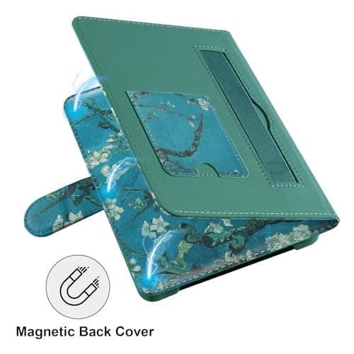 HoYiXi Universal Case for 6-inch Kindle eReader Compatible with Kobo/Voyaga/Pocketbook/Tolino E-book reader,6'' eReader Protective Cover with Built-in Card Slot,Black (flower, 6 inch) — view 5