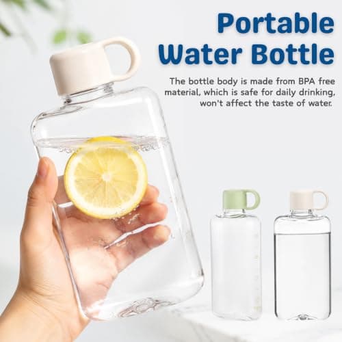 ZEAYEA 2 Pack Portable Flat Water Bottles, 500ml BPA Free Drinking Bottle — view 5