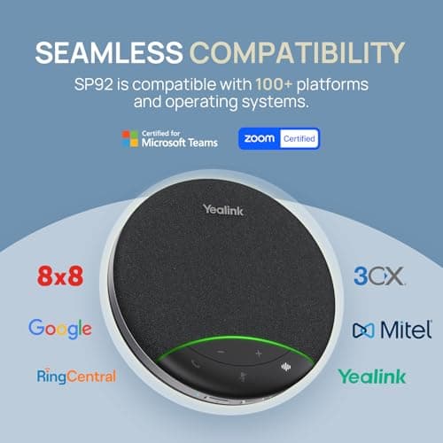 Yealink SP92 Office Conference Speaker and Microphone, Portable Bluetooth Speaker with USB, AI Noise Cancelling Mic, 20H Call Time, Conference Microphone for Small Wireless Meeting Room — view 5