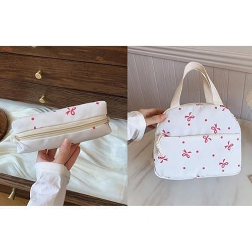 Pink School Bag for Girls Boys Kawaii Bow Backpack with Lunch Bag Pencil Case 3PC Set Coquette Style Daypack for Teens Primary Secondary Middle School Kids Outdoor Activities Hiking Daypack 6-18 Years — view 4
