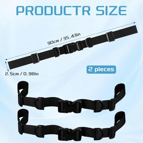 Lanstorm 2 Pair Backpack Chest Strap, Adjustable Sternum Strap with Slide D-Ring, Non-Slip Backpack Straps, Quick Release Chest Belt for School Travel Hiking Jogging Biking Camping(Black) — view 2