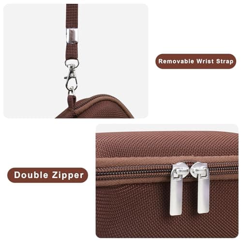 Canboc Carrying Case for Kodak PIXPRO WPZ2 Rugged Waterproof Digital Camera, Underwater Photography Camera Bag, Mesh Pocket fits USB Cable, Battery, Adapter, Brown (Case Only) — view 6