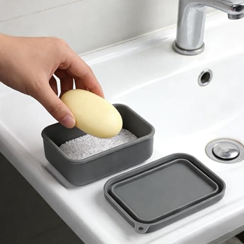 Portable Travel Soap Case, Soap Dish with Lid and Draining Layer — view 2