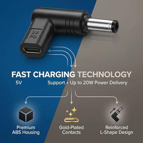 Ousuwo 6-Pack USB C Female to DC Male Adapter Set, 5V Convertors with 3.01.1mm, 3.51.35mm, 5.52.1mm, 4.01.7mm, 4.81.7mm, 5.52.5mm Connectors for Routers, Power Banks & Small Electronics — view 4