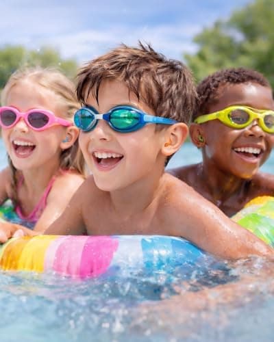 H20VIZ Swim Ear Plugs | Waterproof, Reusable Silicone Earplugs for Swimming, Surfing, Snorkeling & All Water Sports (Kids 3 Pairs, Grey, Blue, Turquoise) — view 4