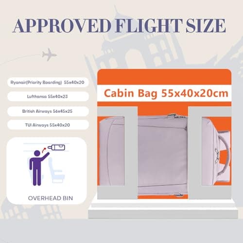Yankony for Ryanair TUI Cabin Bags 55 x 40 x 20, Travel Backpack Cabin Size — view 2