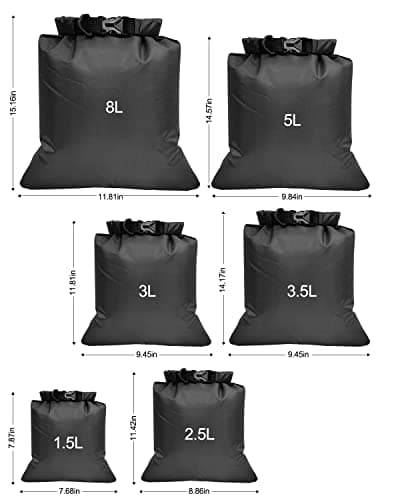 Victoper Waterproof Dry Bag Set 6 Pcs, Large Capacity Ripstop Dry Bag Waterproof in 8L 5L 3.5L 3L 2.5L 1.5L Organizer Storage Bags for Outdoor Hiking Camping Fishing Cycling — view 2