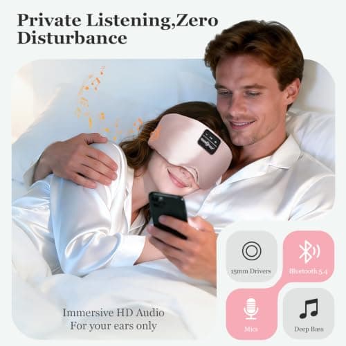 MUSICOZY Sleep Mask Headphones 3D Silk Bluetooth Sleep Headphones — view 4