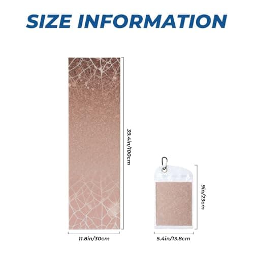 LHBWCVN Rose Gold Cooling Towel for Neck and Face 40"x12", Soft Breathable Chilly Towel, Gym Towels with Waterproof Bag & Carabiner, Cooling Rags Neck Wraps for Sports Ice Towel — view 3