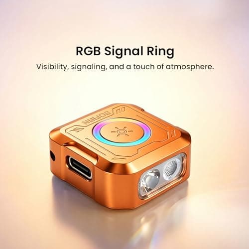 Sofirn SE1 Mini Keychain Flashlight, 300 Lumens EDC Flashlight with UV Light, RGB Ring, Magnet & USB-C, Rechargeable CNC Metal Body for Everyday Carry, Emergency, Camping & Outdoor — view 5