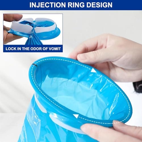Sick Bags Pack of 50 - Leakproof Vomit, Portable Travel Sick Bags for Car Travel, Ideal for Motion Sickness, Morning Sickness Relief, Taxi Drivers & Pregnant Women — view 5
