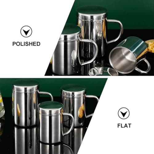 SOLUSTRE Stainless Steel Insulated Mug with Handle, Double-Layer Thermal Travel Cup with Flat Base, Practical and Design for Making Tea and Office Use — view 3
