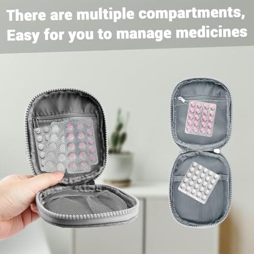 Tabanzhe First Aid Kit Bags-Empty Medicine Pouches Portable Travel Medical Pill Bags First Aid Emergency Organizer Bags for Outdoor Camping Hiking Holiday Travel(Grey) — view 3