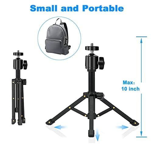 JCWINY Mini Projector Stand Tripod, Portable and Adjustable Desktop Projector Tripod Mount Lightweight Table Tripod Stand for Mini Projector Cameras iPhone Webcam Mount, 360°Ball Head Rotation — view 4
