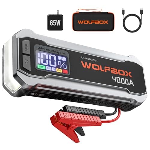 WOLFBOX 4000A Jump Starter Power Pack with 65W Quick Charger, MV24