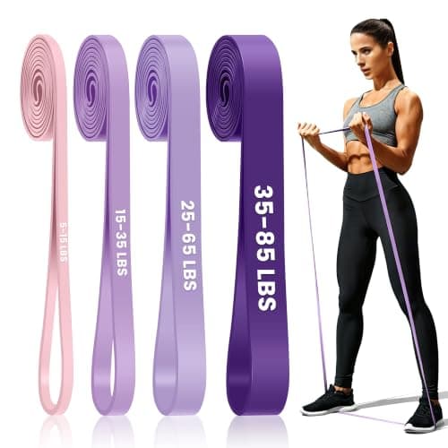 Resistance Bands Set, Exercise Band with Door Anchor for Men & Women,Purple