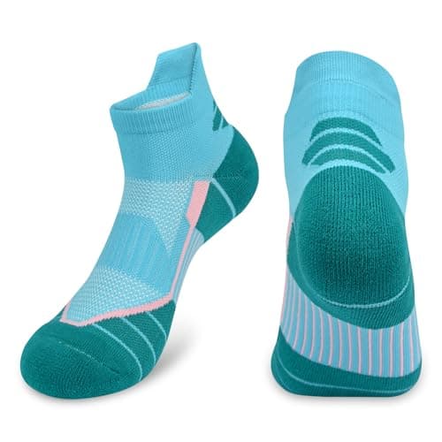 ouhos 5 Pairs Womens Cotton Cushioned Trainer Socks UK Size 4-7, Low Cut Breathable Anti-Friction Sports Ankle Socks for Running Gym Fitness — view 6