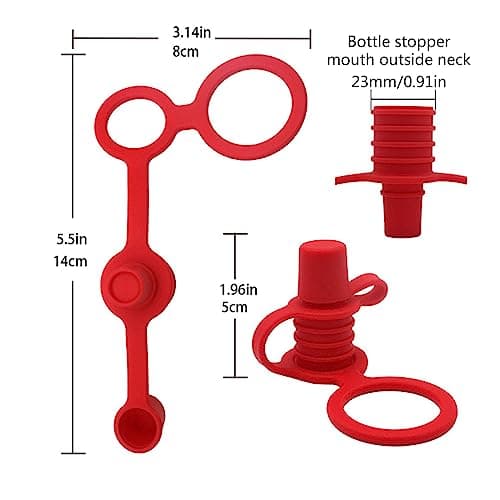 QRONCES 4Pcs Water Bottle Adapter Protects Kids Adult Mouth Portable Silicone Bottle Cap Leak Proof Bottles Top Spout Adapter Water Bottle Cap Protects Kids Mouth Nospill — view 3