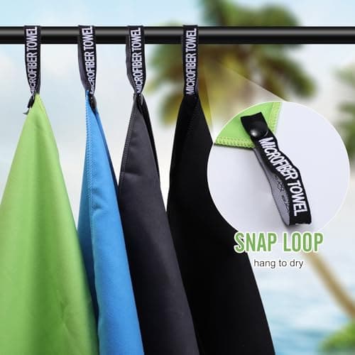 InfiniZer 2 Pack Microfiber Travel Sports Towel,Camping Towel Quick Dry Super Absorbent Ultra Compact Ultra Soft Lightweight,Suitable for Gym,Yoga,Trip,Beach, Shower, Backpacking,Pool (Green) — view 4