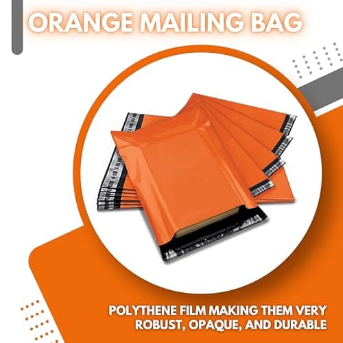 JeeJaan® 50 Pcs Orange Postage Bags 12x16 in Mailing Bags 305 x 405 mm Poly Mailers Parcel Bags Envelope Courier Shipping Mailers Waterproof and Tear-Proof Postal Mailer Courier Bags — view 2
