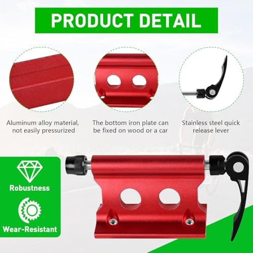 SUPAWAY Pack of 2 Bicycle Fork Mount, Front Fork Fixed Clip, Fork Mounting Bracket, Aluminium Alloy Bicycle Fork Mount with Quick Release Accessories for Transportation Travel Outdoor (Red) — view 6