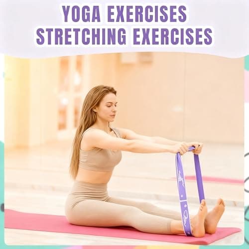 1 Pcs Yoga Straps with 8 Adjustable Loops,Stretching Bands,Gymnastics Stretch Band Kids,Stretch Bands for Exercise,Leg and Hamstring Stretcher,for Gymnastics,Pilates,Yoga,Dance,Fitness Resistance — view 6