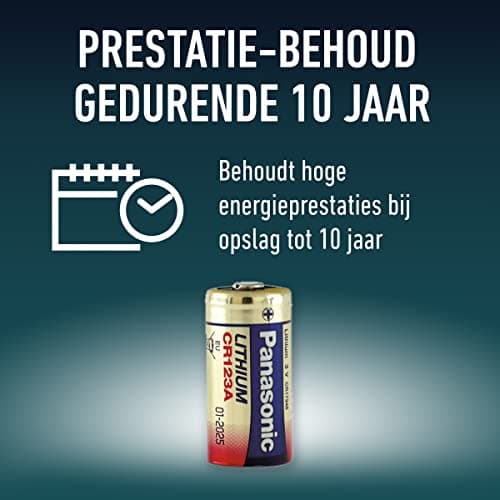 Panasonic CR123 cylindrical lithium battery for high power-consuming lightweight appliances such as smoke alarms, intruder alarm systems, head lamps, cameras, 3V, pack of 1. — view 6