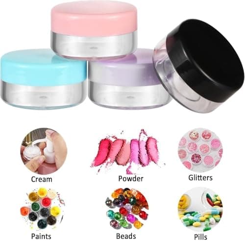 8Pcs Pots for Toiletries,Travel Pots Face Cream Mini Small Plastic Bottles — view 3