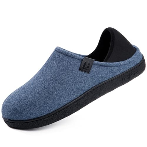LongBay Mens Slippers Indoor Outdoor Memory Foam House Shoes Navy 7 UK