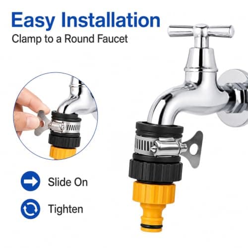 EUQWOSDD 2 Pack Universal Tap Hose Connectors, Mixer Tap Adapter for Kitchen Garden Bath — view 4