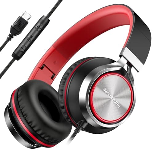 INFURTURE USB C Headphones Wired Over-Ear Headphone with Microphone