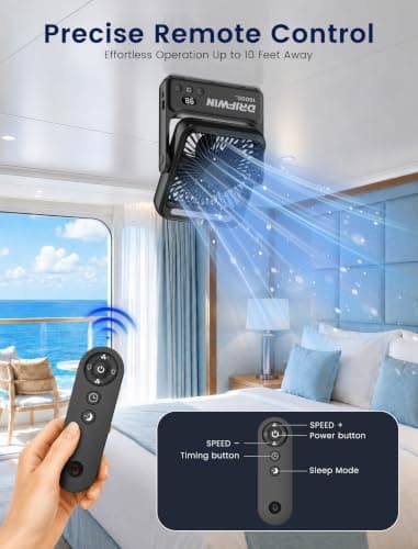 Magnetic Cruise Approved Fan with Night Light, 10000mAh Ultra-Slim Travel Fan, 4-Speed, Hook Design, Portable Fan for Cruise Ship Cabin, Bedroom Sleeping, Camping, Travel & Cruise Essentials 2026 — view 3