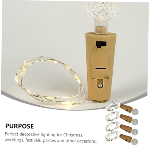 LED Wine Cork String Lights Battery Operated, 4Pcs Starry Bottle Decor — view 6