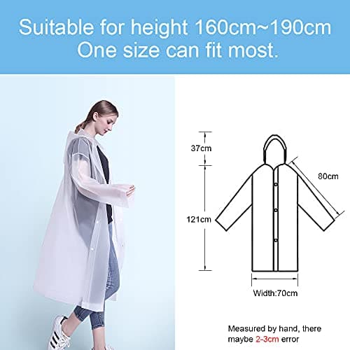 Vicloon Portable Raincoat, 2 Pack Rain Poncho Adult Waterproof with Hoods and Sleeves, Reusable Rain Resistant Poncho for Camping, Emergency Situations, Travel — view 2