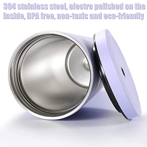 LATERN Iced Coffee Tumbler with Lid and Straw, 750ml Insulated Stainless Steel Cup Double Wall Vacuum Travel Coffee Mug Reusable Water Cup Keeps Drinks Cold & Hot (Light Purple, 1Pcs) — view 3