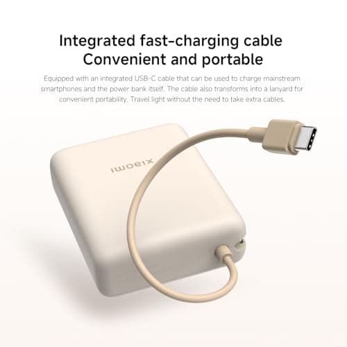 mi 33W Power Bank 10000mAh, Built-in USB C Cable, Fast Charging, Ice Blue — view 5