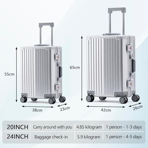 Simcat All Aluminum 20 Inch Carry-On Luggage with TSA Lock — view 4