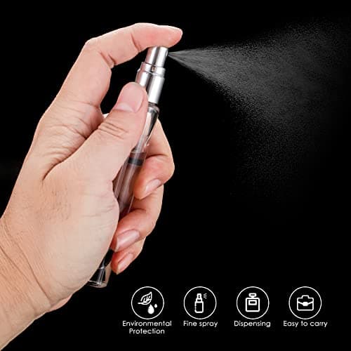 4 Pcs 10ml Portable Travel Perfume Atomiser Refillable Perfume Bottle Spray Bottles, Small Glass Aftershave Travel Bottle Atomizer Dispenser for Women Men Pocket Handbag, with 4 Drippers(Gold) — view 4
